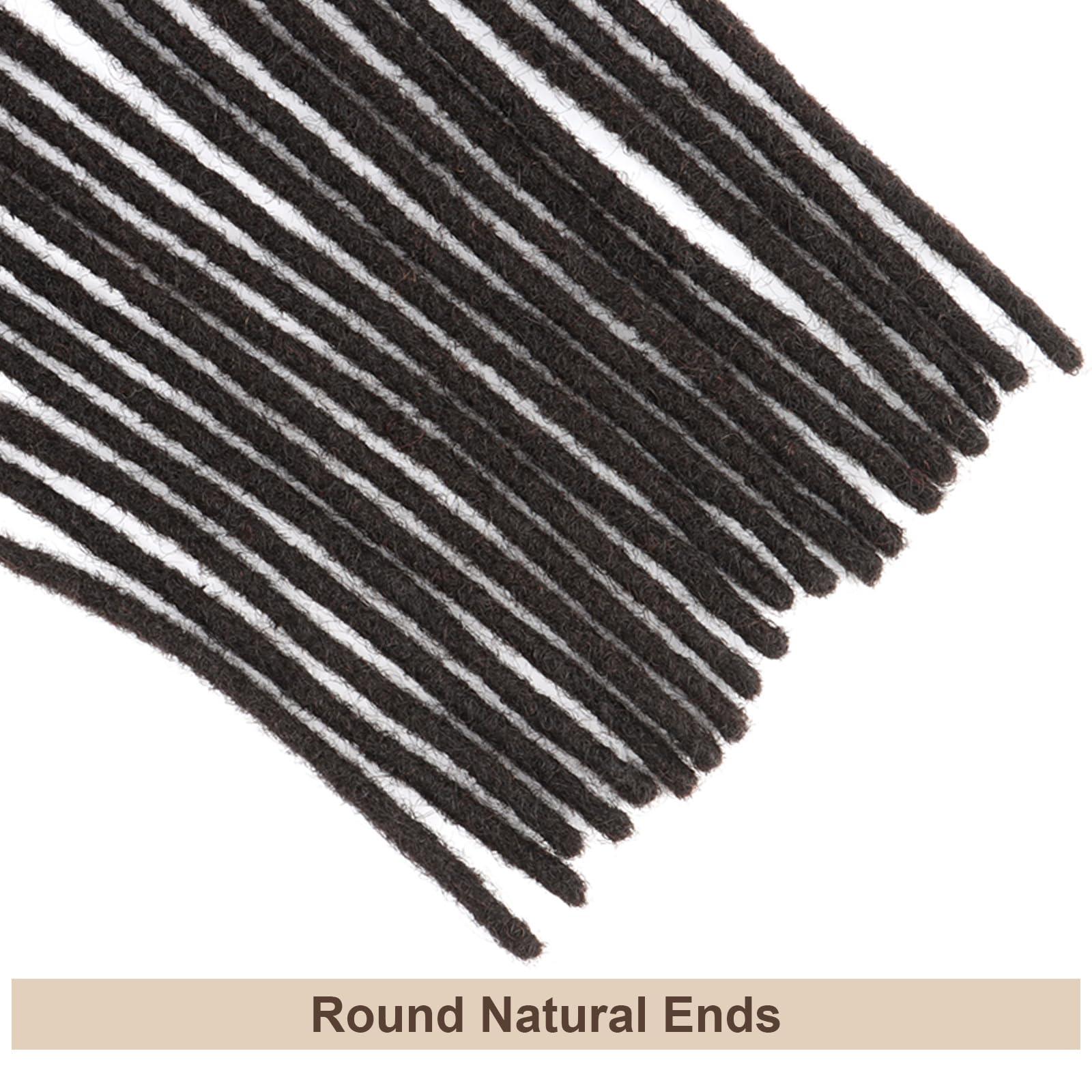 IIFLYDSFA IIFLYDSFA 0.4cm Thickness Real Human Hair Dreadlock Extensions 4 Inch 60 Strands Full Handmade Permanent Locs Extensions Human Hair Can Be Dyed and Bleached