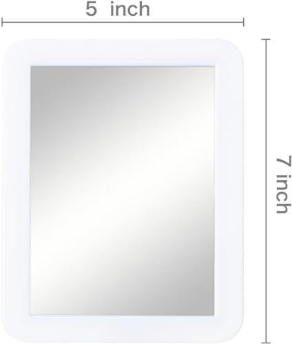 MIHAGUTY MIHAGUTY Magnetic Locker Mirror,5\" x 7\" Small Mirrors School Locker, Bathroom, Household Refrigerator, Locker Accessory, Office Cabinets, and Home (White)