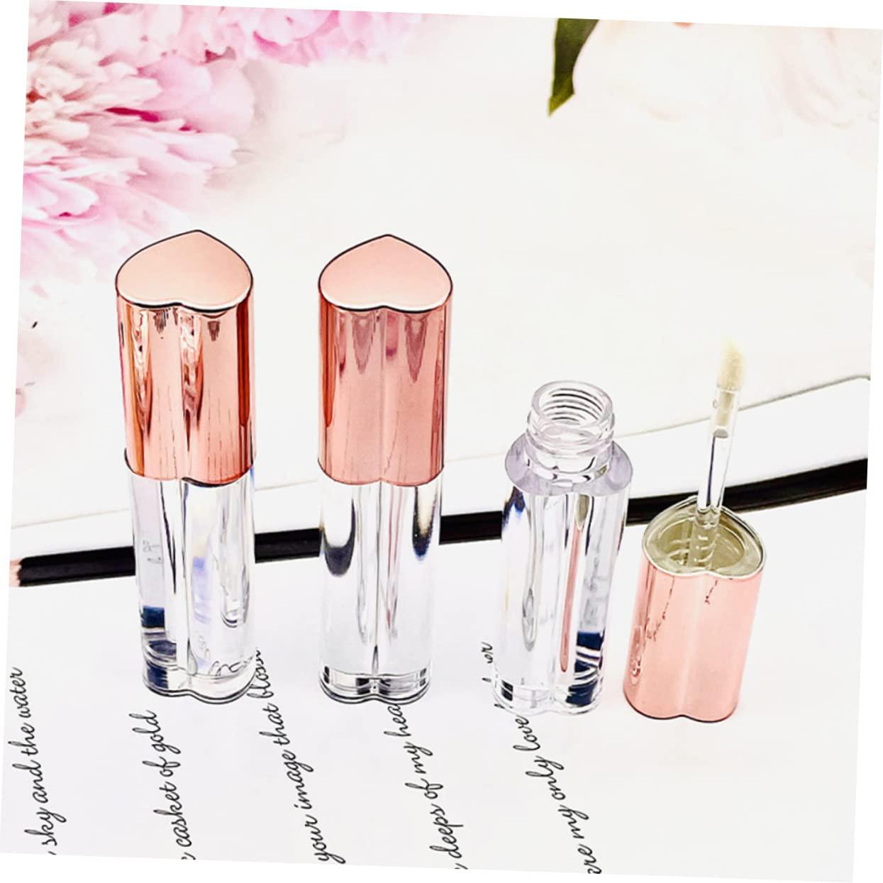 Hemoton Hemoton Heart Shaped Lip Gloss Containers Empty Lip Gloss Tubes Plastic Refillable for Travel Leakproof