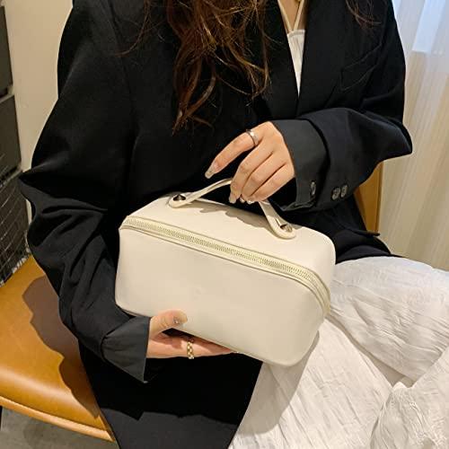 EMPIRIA EMPIRIA Makeup Bag,Empira Premium Everything Cosmetic Bag,Waterproof Large Capacity Travel Cosmetic Bag,Leather Travel Makeup Organizer Bag with Compartments and Handle,Toiletry Make Up Bag for Woman.