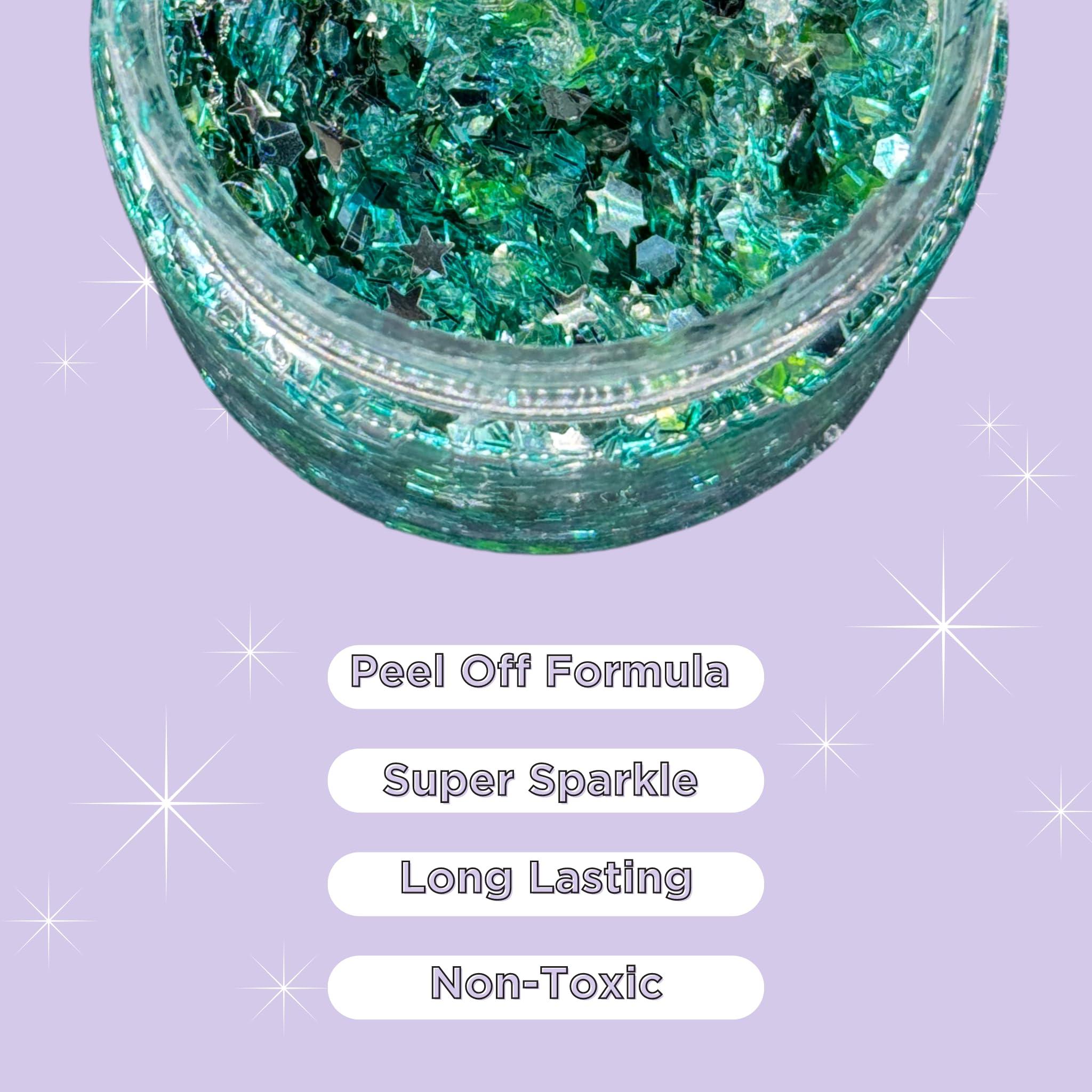 Stunt Trainer Stunt Trainer Cheer Glitter Face Body Makeup Peel Off Gel Chunky Holographic 15 Colors 1.6oz Vegan Cruelty Free Nontoxic Cheerleader Cheerleading Makeup