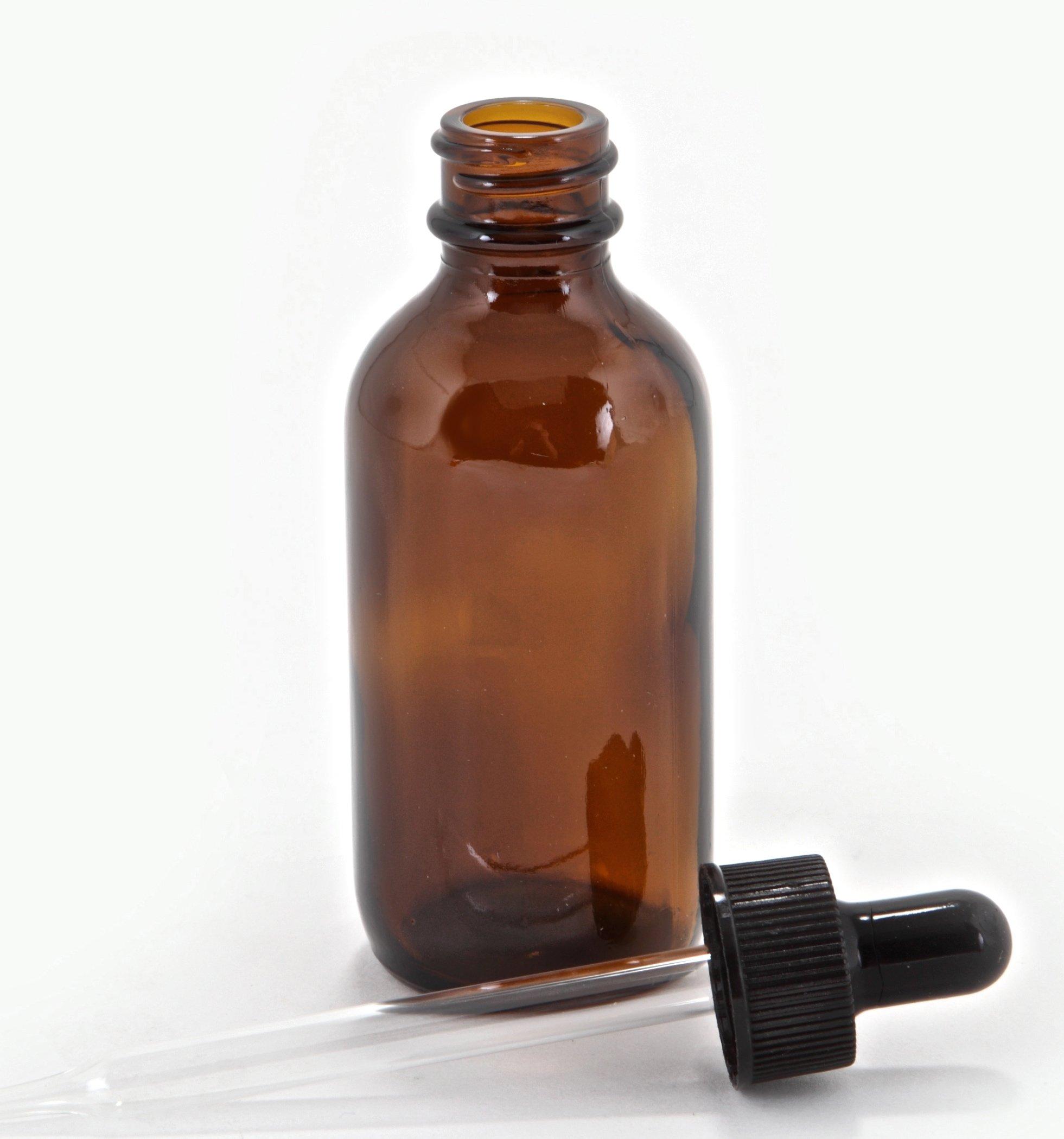 Vivaplex 12, Amber, 2 oz Glass Bottles, with Glass Eye Droppers
