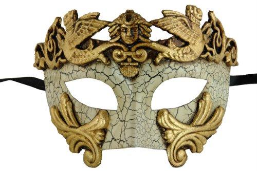 KBMasks NEW Laser Cut Venetian Style Halloween Masquerade Mask for Costumes - Elegantly and Finely Detailed Egyptian Inspired- Gold Lining