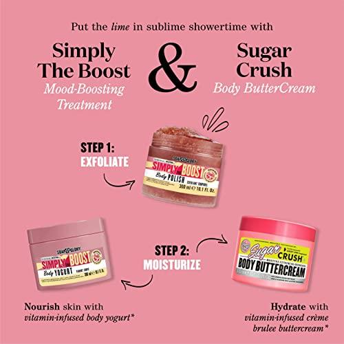 Soap & Glory Soap & Glory Simply The Boost Exfoliating Body Scrub - Smoothing & Buffing Body Scrub - Body Polish with Vitamin B5, Vitamin C, & Vitamin E (300ml)