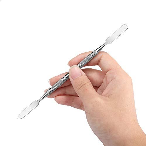 Wismee Wismee 5Pcs Makeup Spatula tool metal Set Professional Beauty Stainless Steel Cosmetics Mixer Long Metal Spatula Depotting Mixing Tool (#1+#2)