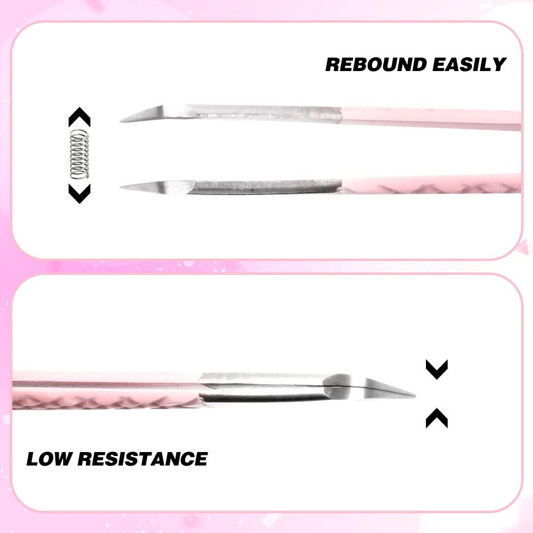 TDANCE TDANCE Lash Tweezers For Eyelash Extensions Fiber Tip Lash Tweezers Volume Boot Lash Extension Tweezers Volume Lash Tweezers Stainless Steel (Volume Boot Tweezer-Pink-T2,1Pcs)