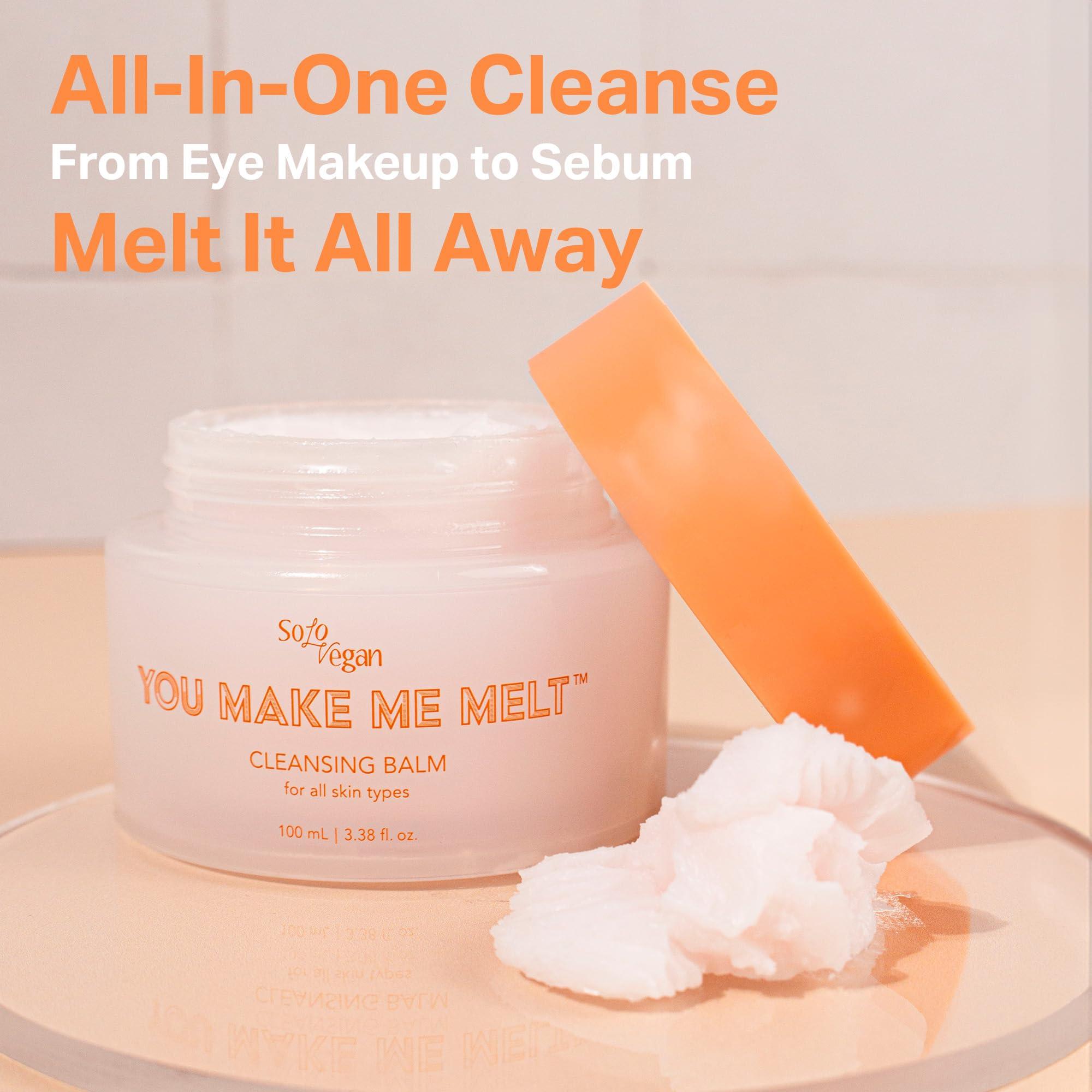 SoloVegan SoloVegan You Make Me Melt Cleansing Balm Make Up Remover 100ml Eye Makeup Remover Korean Skincare Cleanser Makeup Remover Balm I K-beauty I Vegan