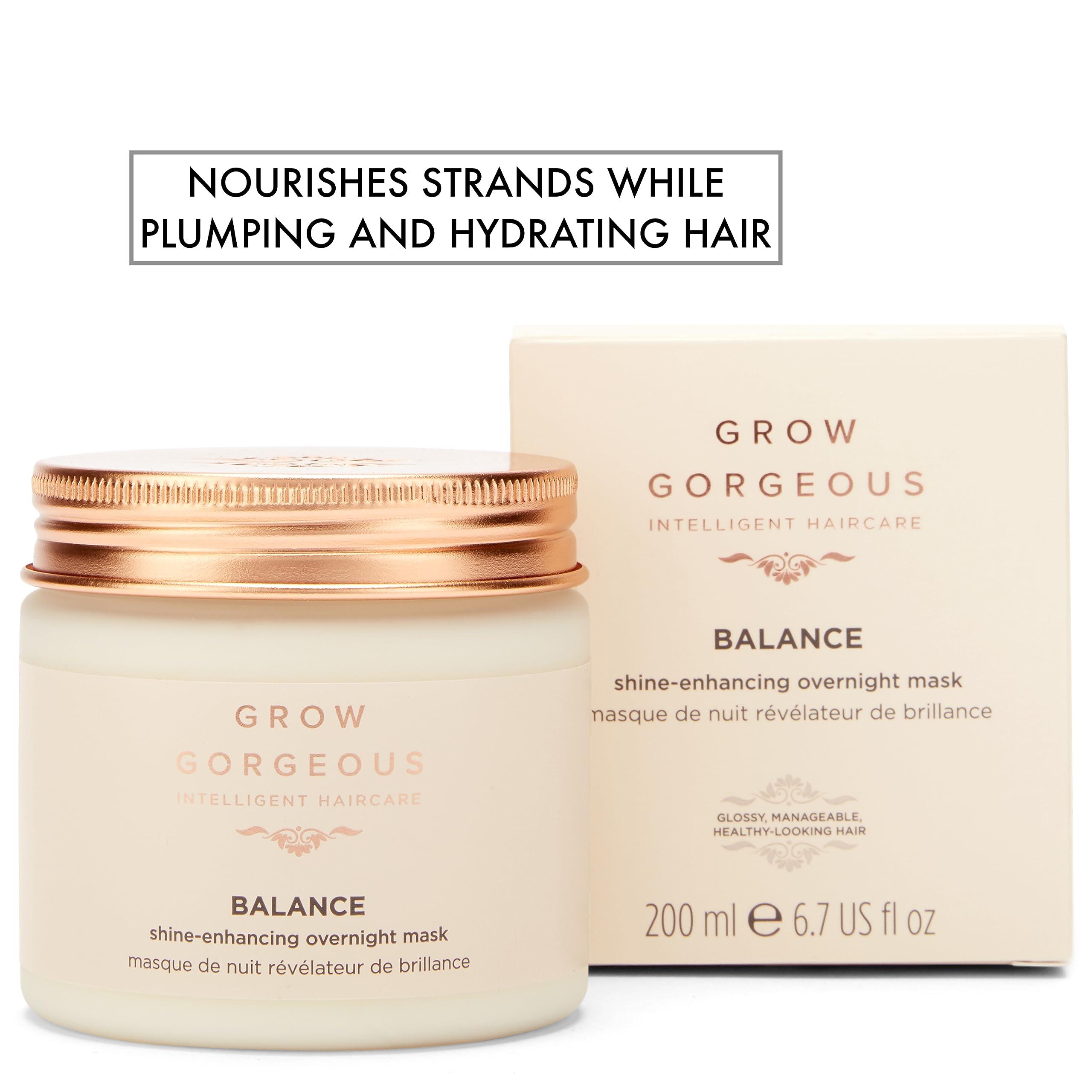 Grow Gorgeous Grow Gorgeous Balance Shine-Enhancing Over Night Hair Mask - For Soft, Frizz Free, Shiny Hair - Vegan, 6.76 oz