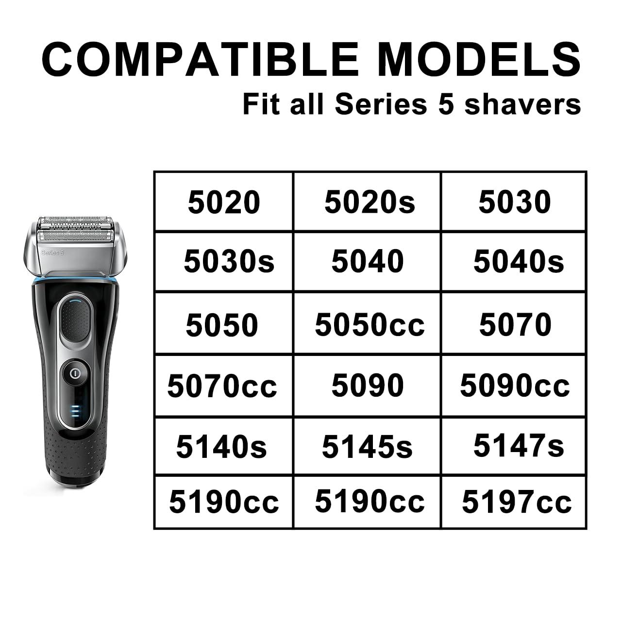 TRAH 52S Series 5 Electric Shaver Replacement Head Compatible with Braun Series 5 Foil Shaver Replacement Heads 5090/5190cc, 5040/5140s, 5030s, 5147s, 5145s, 5195cc, 5197cc
