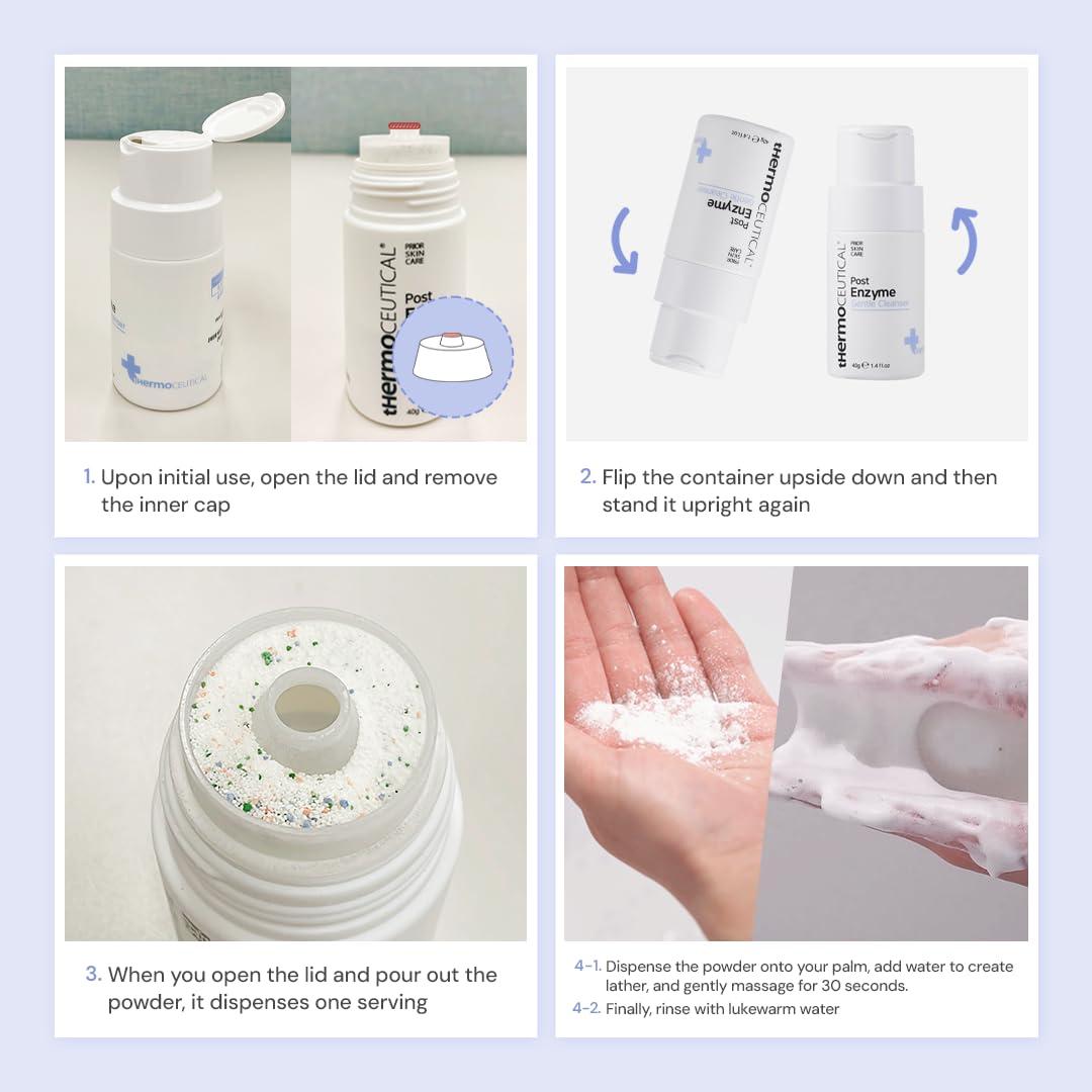 tHermoCEUTICAL tHermoCEUTICAL Post Enzyme Gentle Cleanser - Daily Exfoliating Face Wash, Facial Scrub Exfoliator with Papaya Enzyme Powder, 1.4 fl.oz