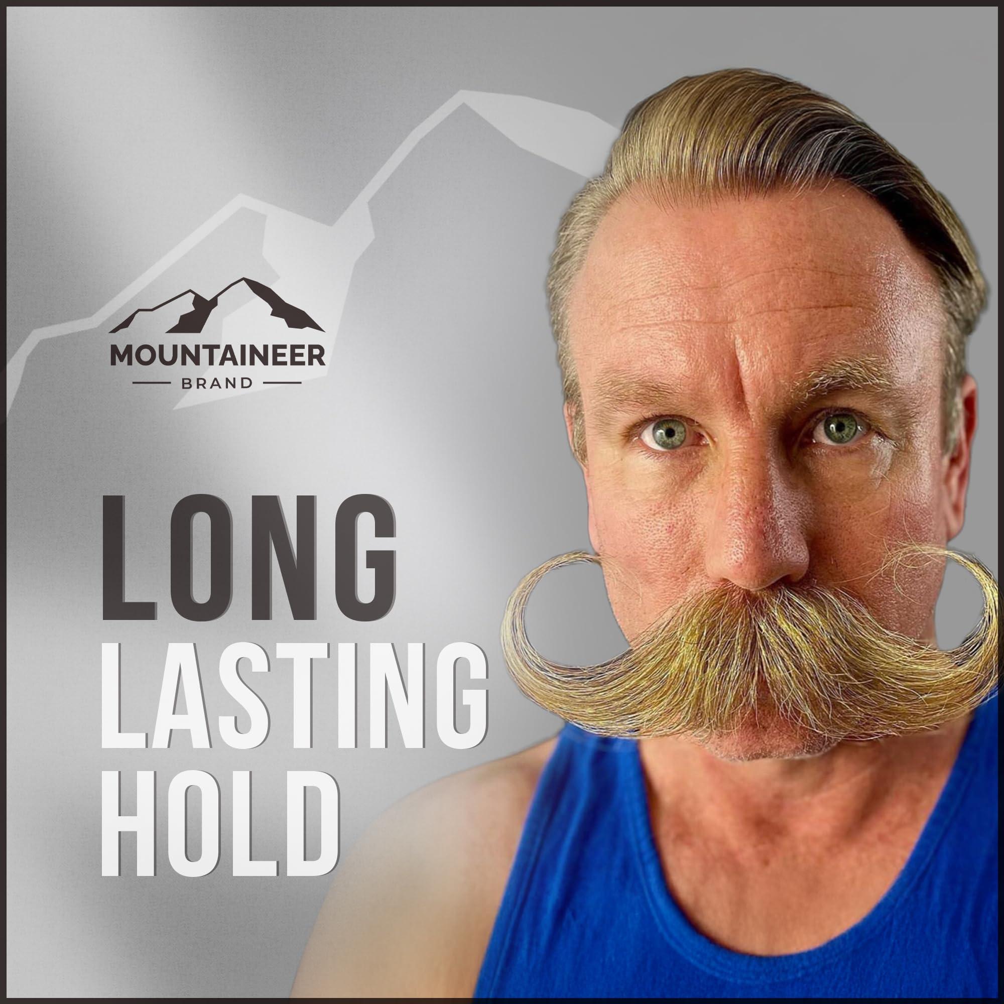 Mountaineer Brand, 100% Natural Always Mountaineer Brand Stache Stick | Mustache Wax for Men | 100% Natural Beeswax and Plant Based Oils | Grooming Beard Moustache Wax | Extra Firm Hold | Smooth, Condition, Styling Balm | Unscented 1.5oz