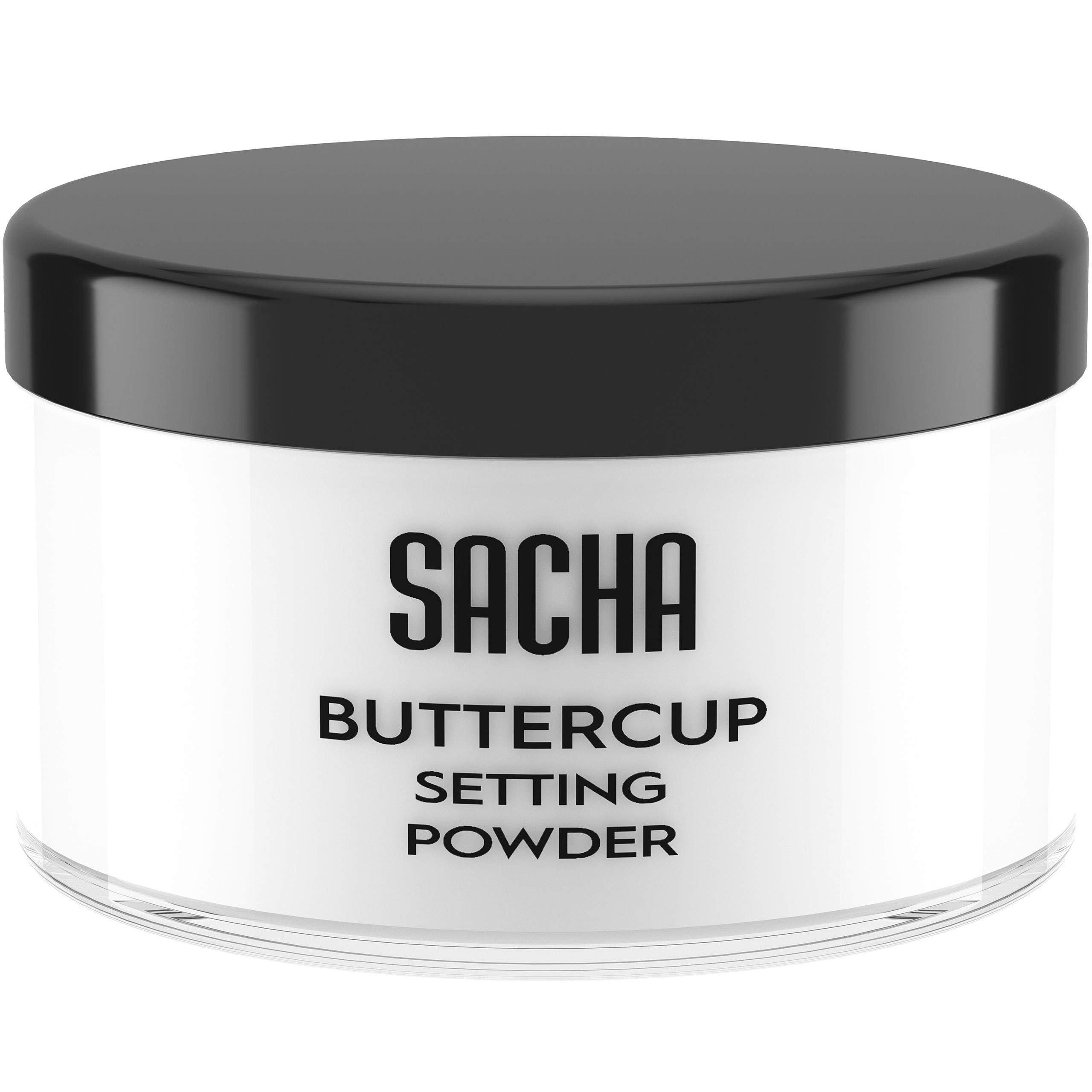 Sacha Cosmetics Sacha BUTTERCUP No Color Setting Powder Makeup 1.75 Oz. Translucent Setting Powder for Oily Skin Finishing Powder Loose Powder Makeup Blurring Powder Blurs Fine Lines and Pores For All Skin Tones