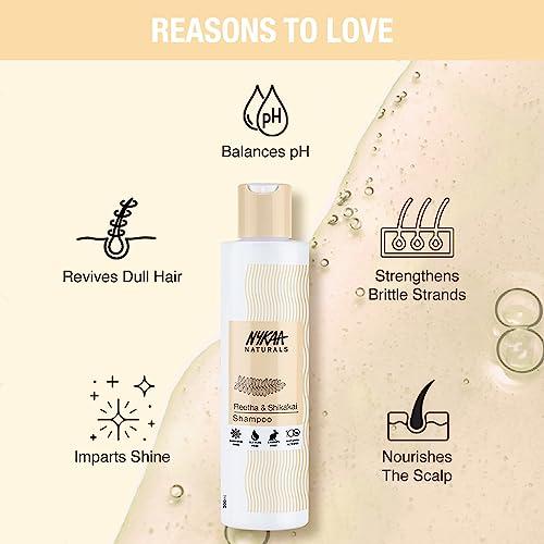 Nykaa Naturals Nykaa Naturals Shampoo, Reetha and Shikakai, 6.76 oz - Hair Growth Shampoo - Revives Dull Hair and Strengthens Roots - Safe for Colored Hair