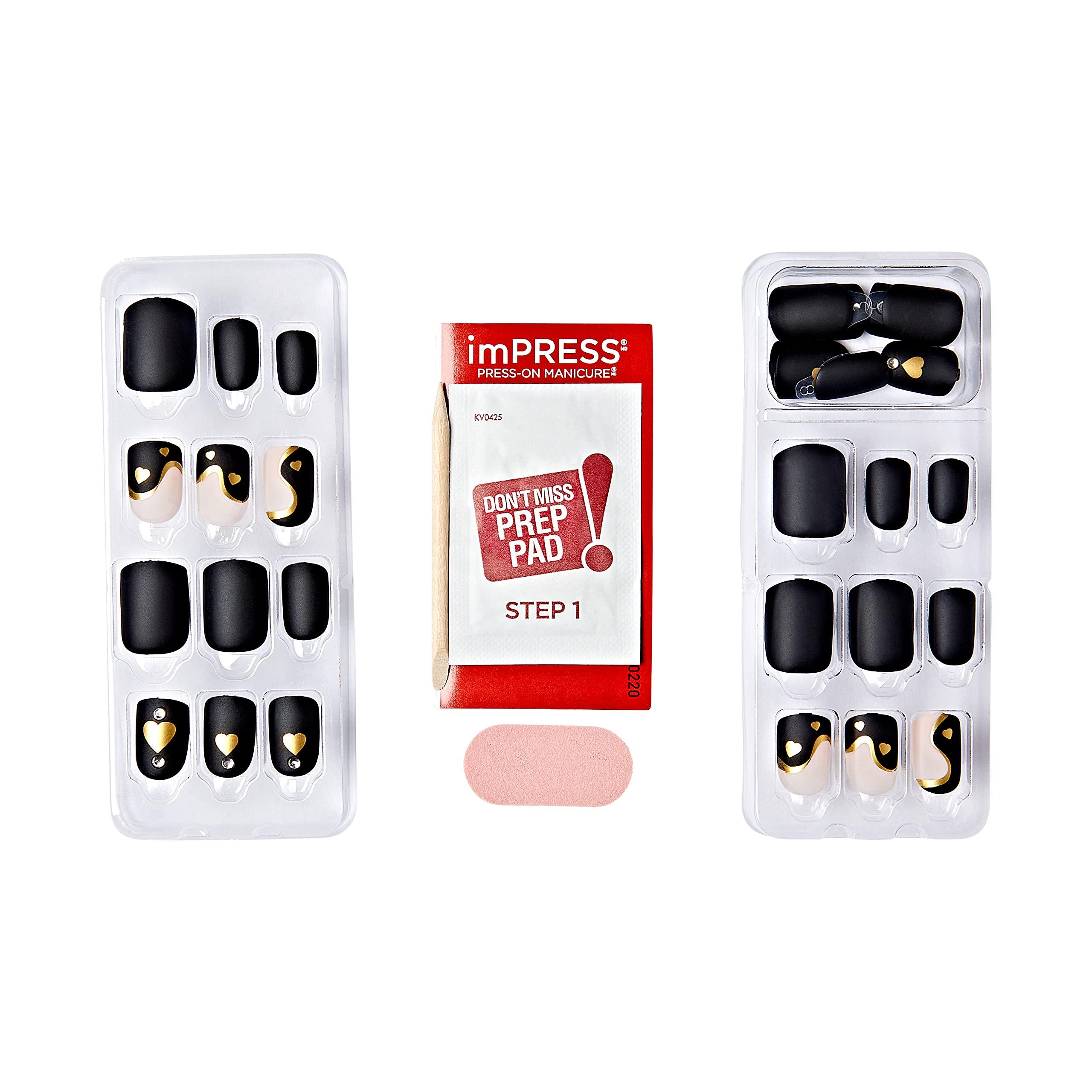 imPRESS KISS imPRESS Press-On Manicure Limited Edition Valentine Nails, Heart Beat, 30 Count