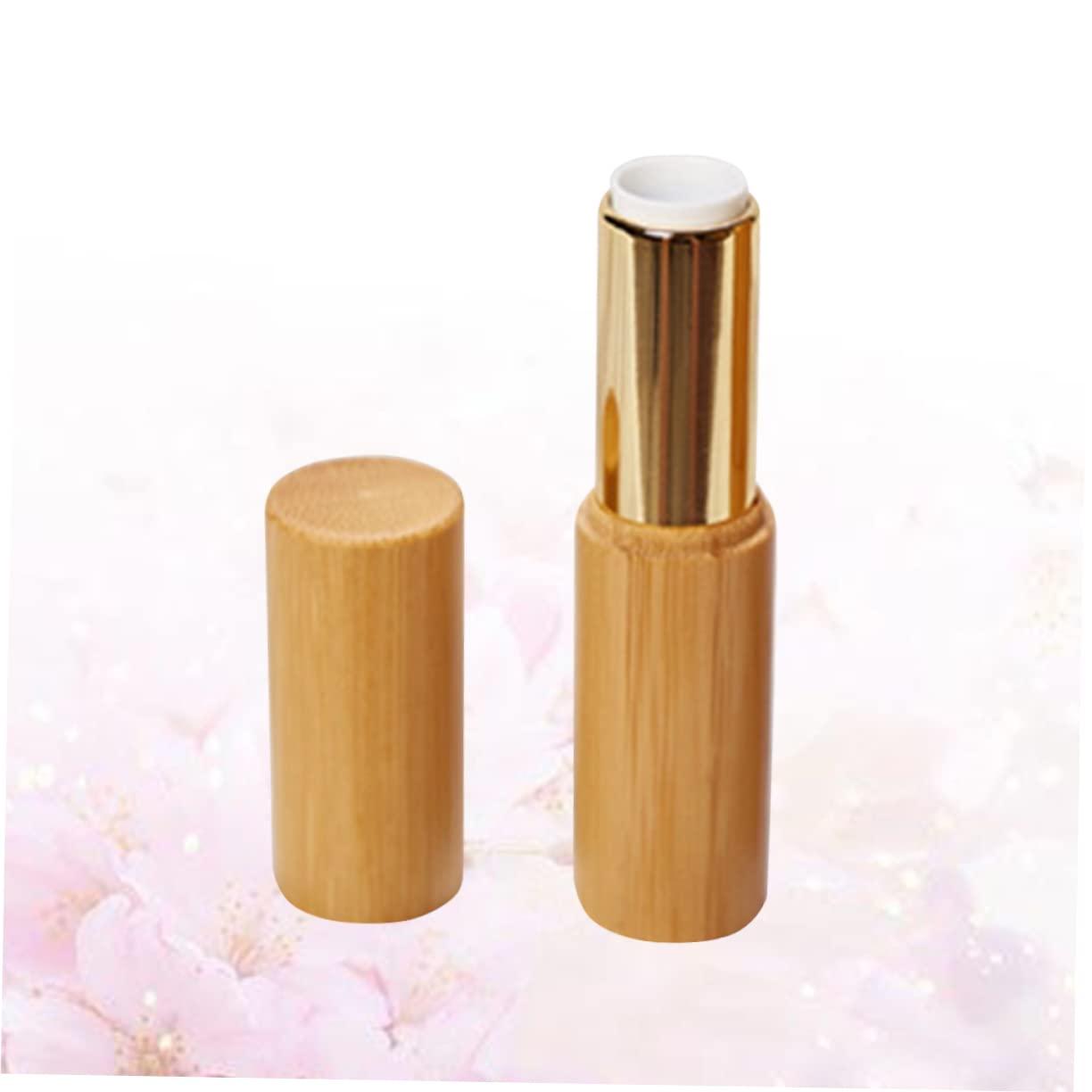 balacoo balacoo 2pcs Wood Lip Balm Tubes Diy Lip Gloss Tube Refillable Bottles Bottles Sample Container Lip Gloss Tubes Lip Balm Bottle Bamboo Wooden Tube