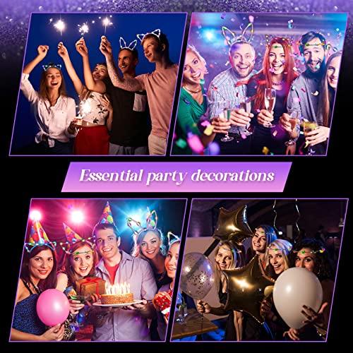 Xinnun 50 Pcs LED Cat Ear Headbands Bulk, Light up Flower Headband Glow Crown Rabbit Ear Hairband Luminous Head Accessories for Glow in the Dark Party Supplies