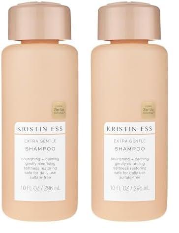 Kristin Ess Kristin Ess Hair Extra Gentle Shampoo for Sensitive Skin + Scalp, Gently Cleanses, Nourishing + Calming Shampoo, Vegan, Sulfate Free, Color Safe + Keratin Safe, 10 fl oz (Pack of 2)