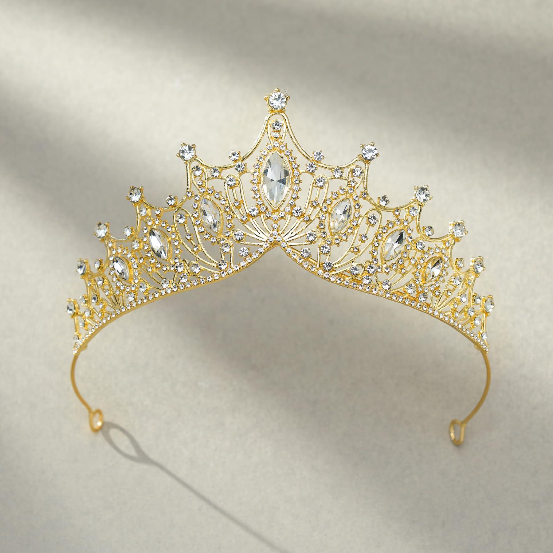 SWEETV SWEETV Vintage Tiaras and Crowns for Women Queen Crown Costume Headpiece for Halloween Quinceanera Pageant Prom