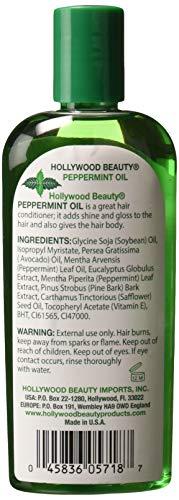 Hollywood Beauty Hollywood Beauty Peppermint Hair Oil, 8oz Bottle, Conditions both hair and skin, Natural Treatment that Dries Itchy Scalps & Moisturizes Hair & Skin, Omega-3 Fatty Acids, Vitamin A & C