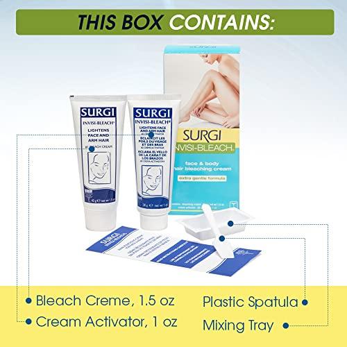 Surgi Invisi-bleach Surgi Wax Face & Body Hair Bleaching Cream, 1.5 ounces