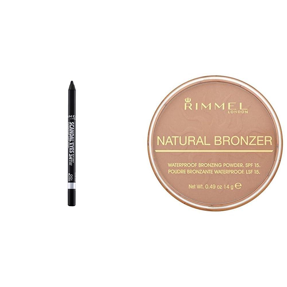 Rimmel London Rimmel London Scandaleyes 001 Black Eyeliner & Natural Bronzer 022 Sun Bronze Bundle, 0.04oz & 0.49oz