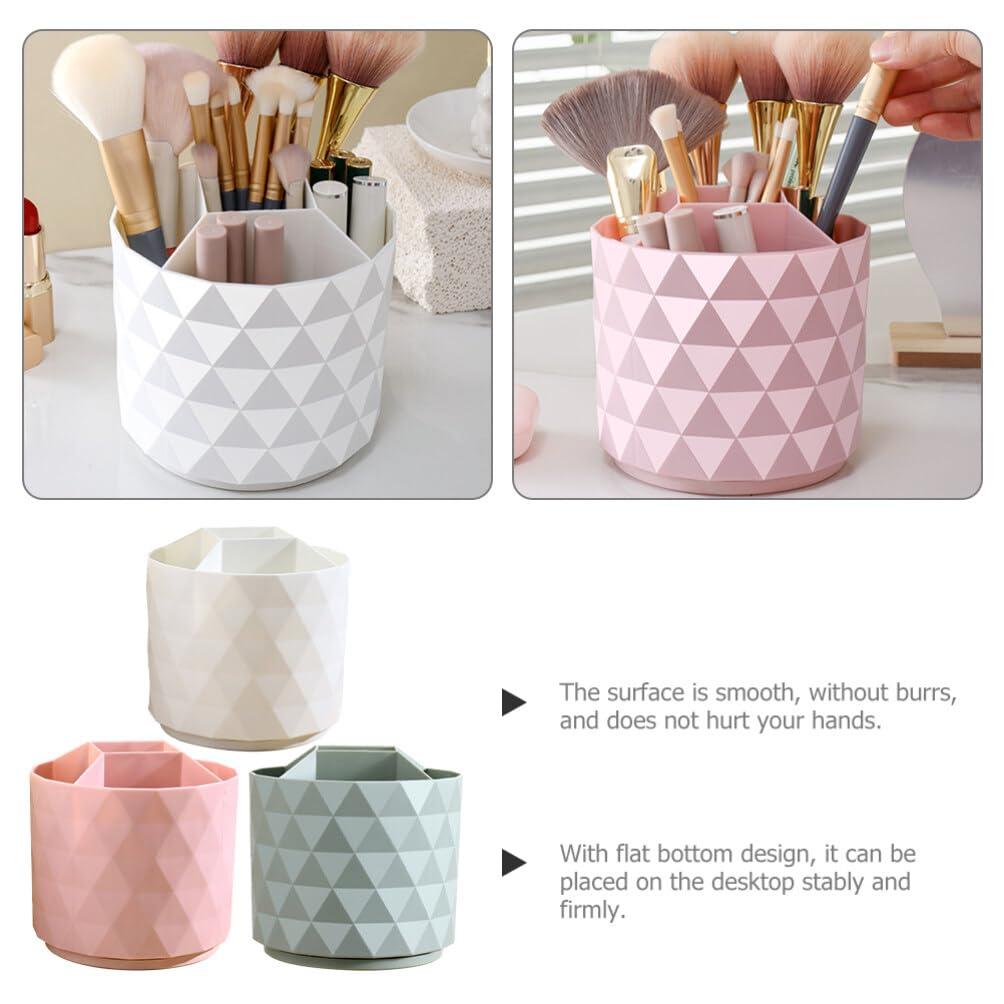 Cabilock Cabilock Desk Top Shelf Stand 3pcs Makeup Brush Holder Organizer PP Rotating Pen Holder Desktop Stationary Organizer Storage Cup for Lipsticks Comb Beauty Tool Lipstick Kit
