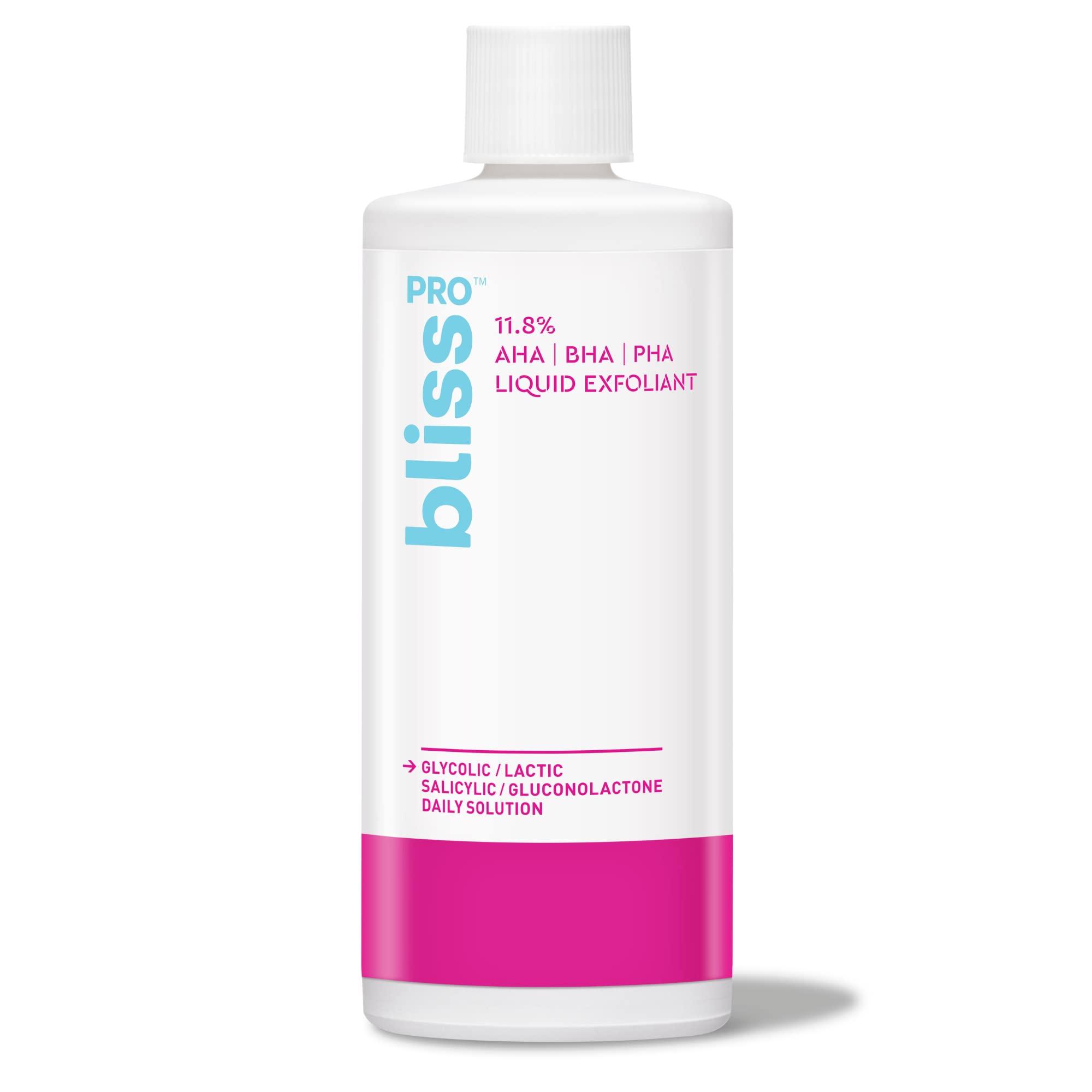 Bliss Bliss Renew & Smooth Face Serum & BlissPro Liquid Exfoliant- Nightly Use AHA Glycolic serum & Exfoliating Treatment- Exfoliate, Brighten, and Smooth Skin - Vegan & Cruelty-Free