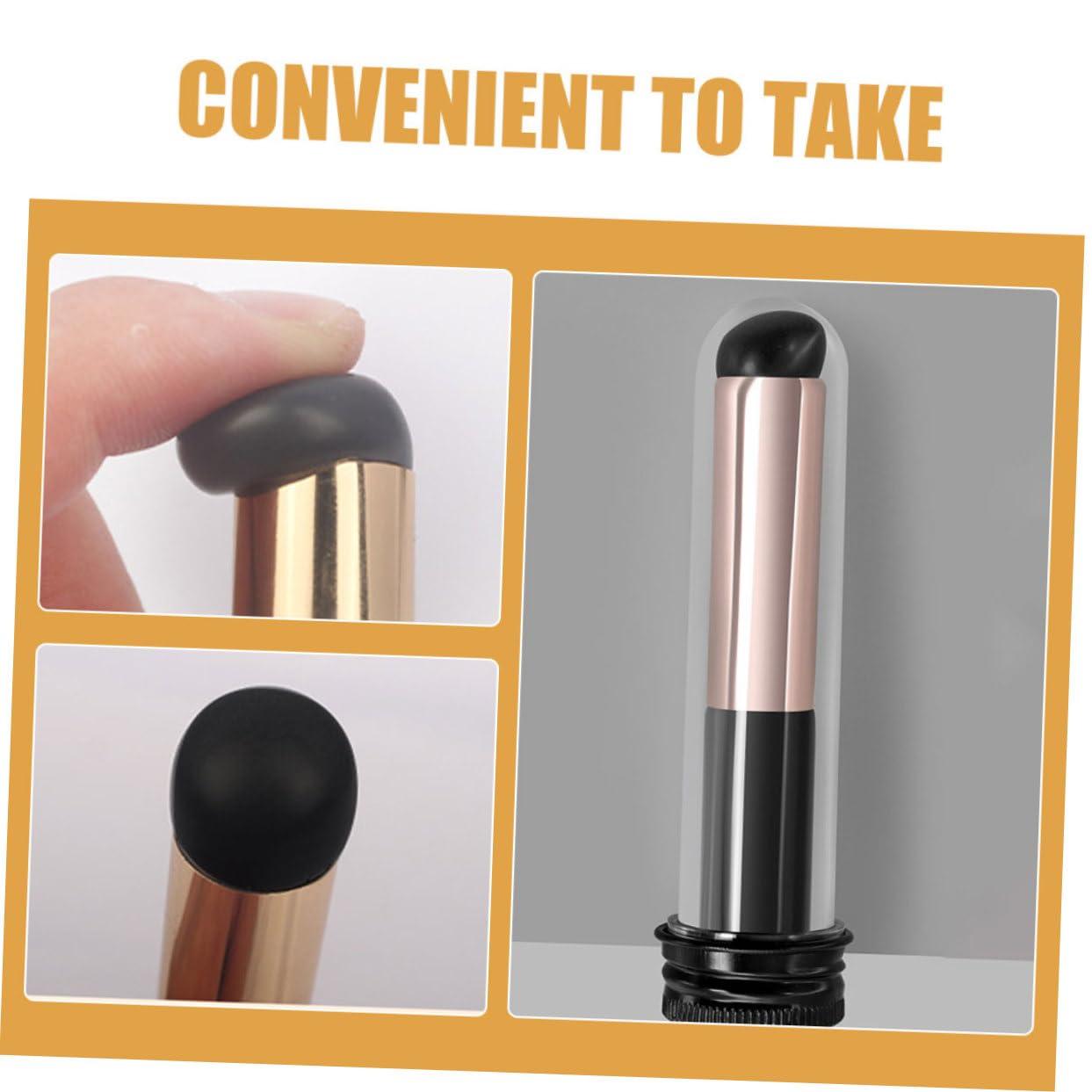 Mikinona Mikinona 6pcs Lip Brush Lipstick Cosmetics Makeup Brushes Lip Tint Stain Hourglass Makeup Lip Mask Mascara Bag Organizer Lip Gloss Lip Liner Makeup Brush Holder Lip Oil Black