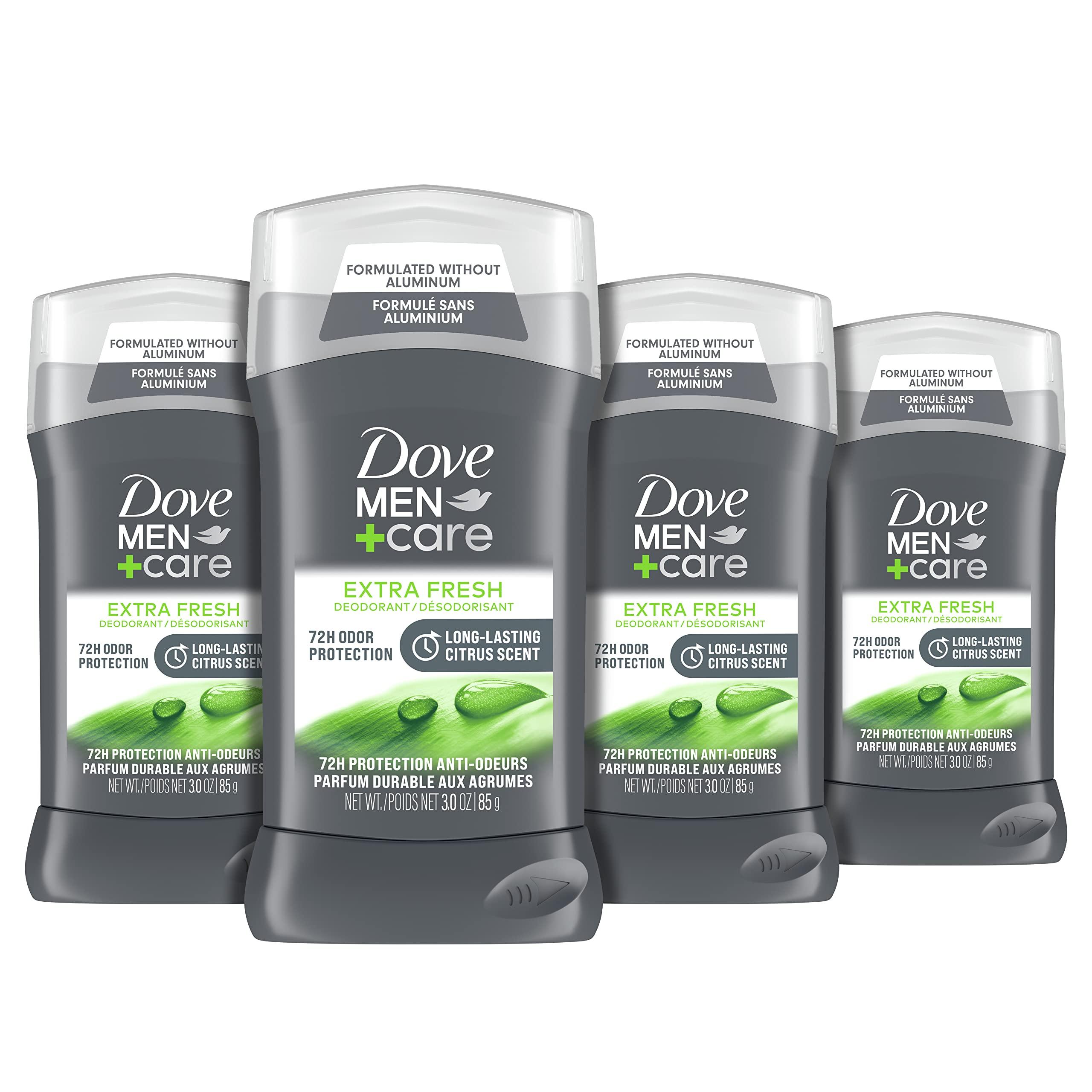 DOVE MEN + CARE Dove Men + Care Deodorant Stick Extra Fresh 4 Count 72-Hour Odor Protection with Body Wash Eucalyptus + Cedar Oil 26 oz