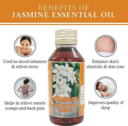 Jioo Organics Jioo Organics Chameli Oil for Hanuman Puja Chola Jasmine Oil Unrefined Hair and Skin Care (100 ml Each) -Pack of 2