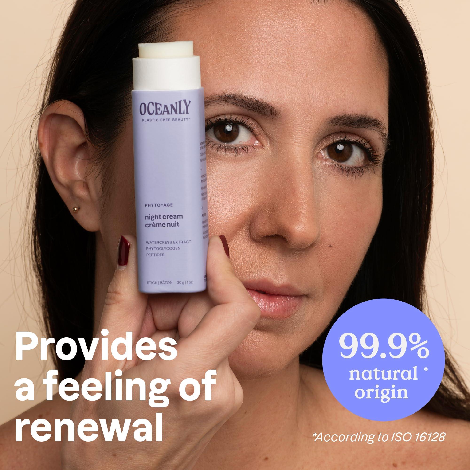 ATTITUDE ATTITUDE Oceanly Night Cream Bar, EWG Verified, Plastic-free, Plant and Mineral-Based Ingredients, Vegan and Cruelty-free Face Moisturizing Products, PHYTO AGE, Unscented, 1 Ounce