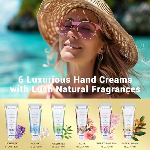 spa luxetique spa luxetique Travel Size Hand Cream Gift Set - Scented Hand Lotion for Dry Skin, Ideal Birthday Gift for Women, 6 x 1.0 oz