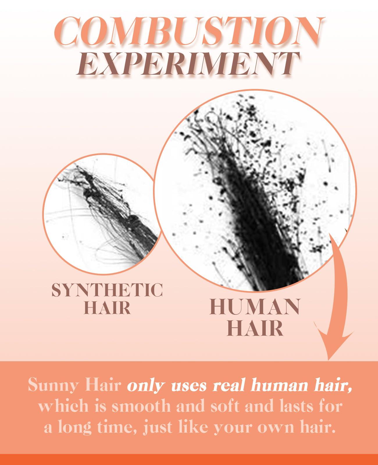 Sunny Hair Sunny Hair Beaded Weft Hair Extensions Human Hair 50G Micro Bead Weft Hair Extensions Real Human Hair Straight Weft Hair Extensions Easy Weft Natural Black to Dark Brown with Caramel Blonde 18inch