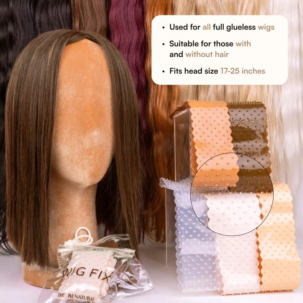 Wig Fix The Wig Fix by The Renatural - No-Slip Silicone Wig Grip Band Patented Hypoallergenic, Breathable, Lightweight Wig Silicone Headband for Secure Wig Wear in 5 Shades (Deep)