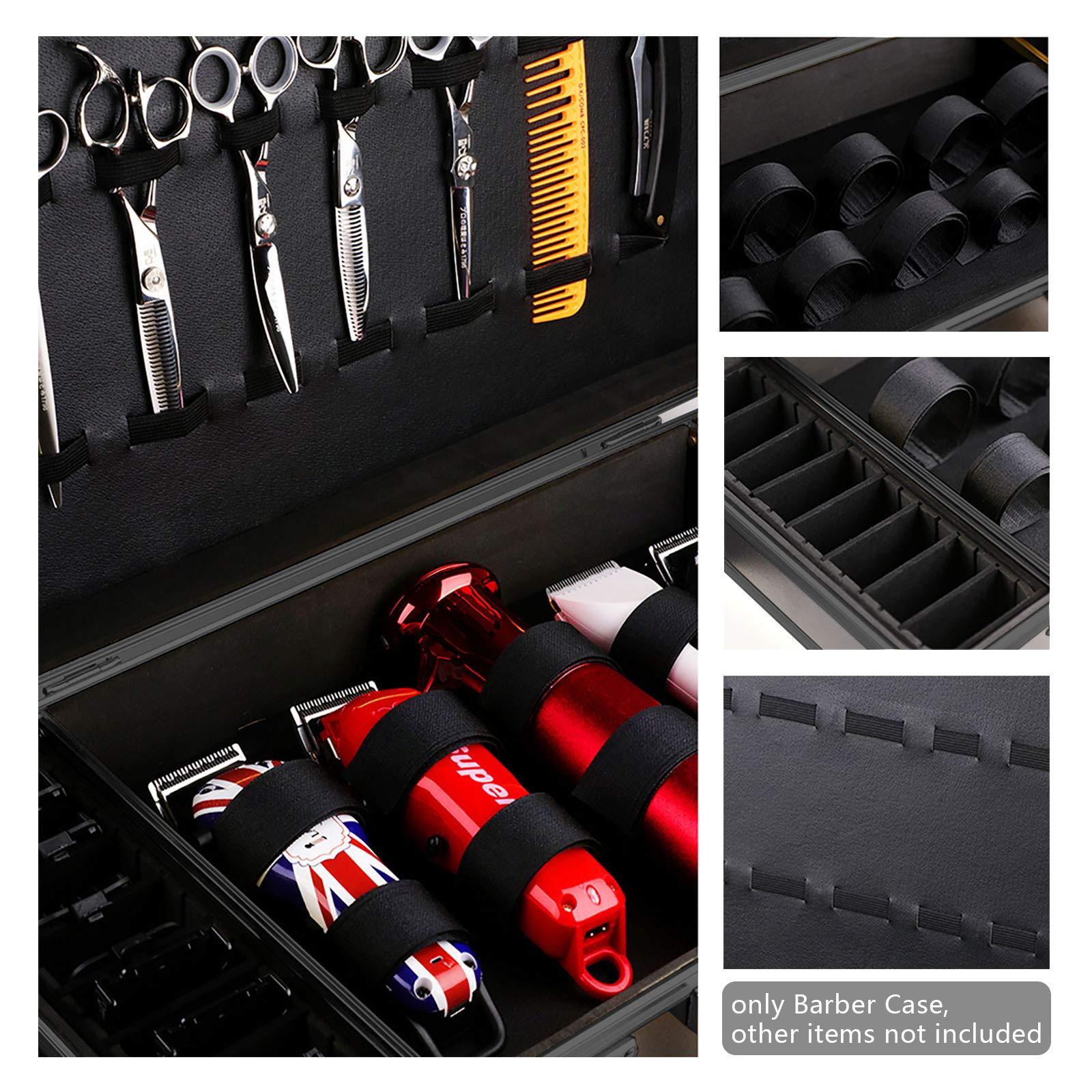 KONKENIE KONKENIE Carrying Case Scissors Storage with lock Portable Shears Clippers Trimmers Supplies Travel Barber Tool Organizer BoxAll Black