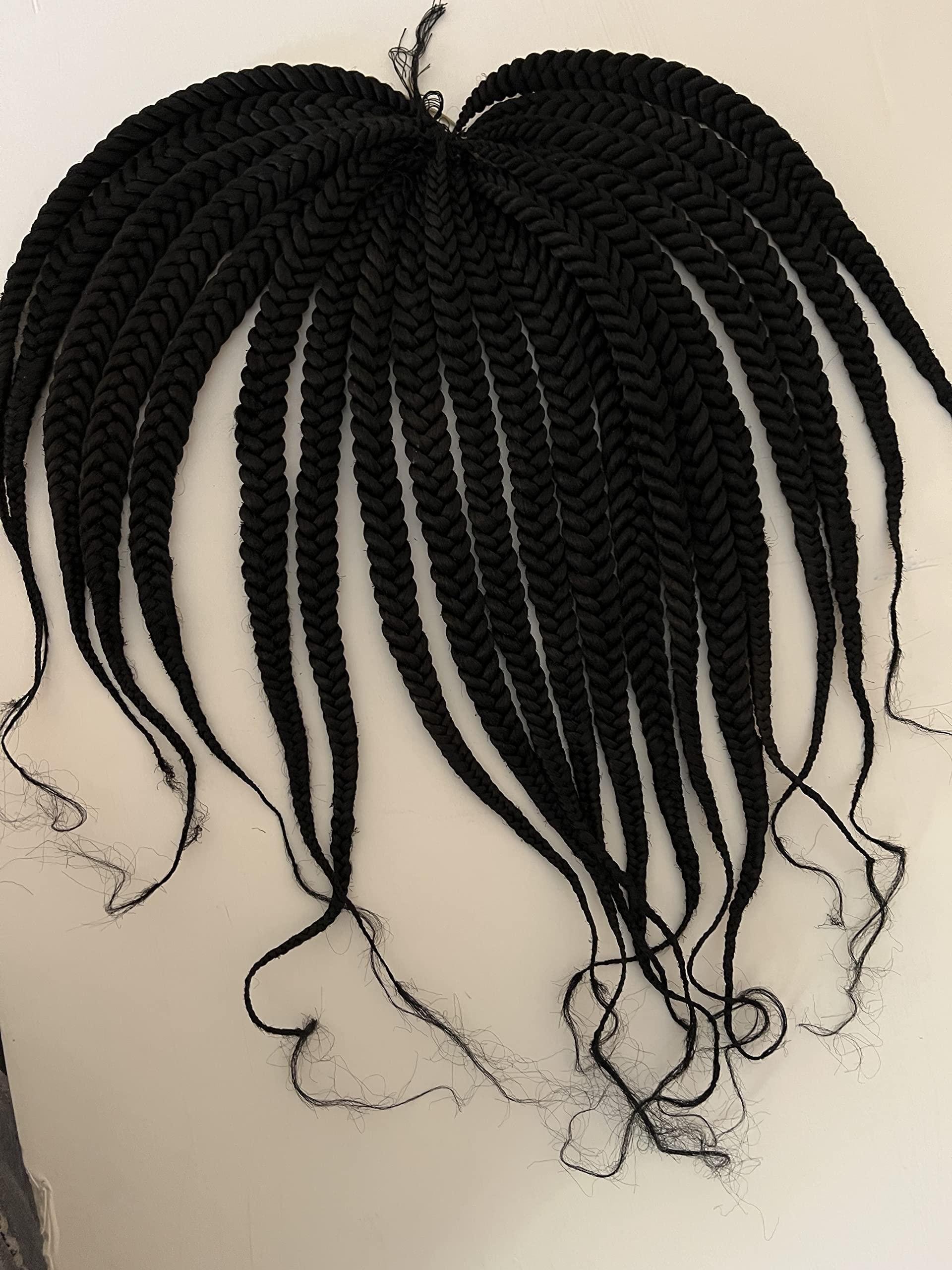 Generic Gratiam Handcrafted Pre-Braided Corn Rows Hair Extension to Prevent Edge Damage (Black)