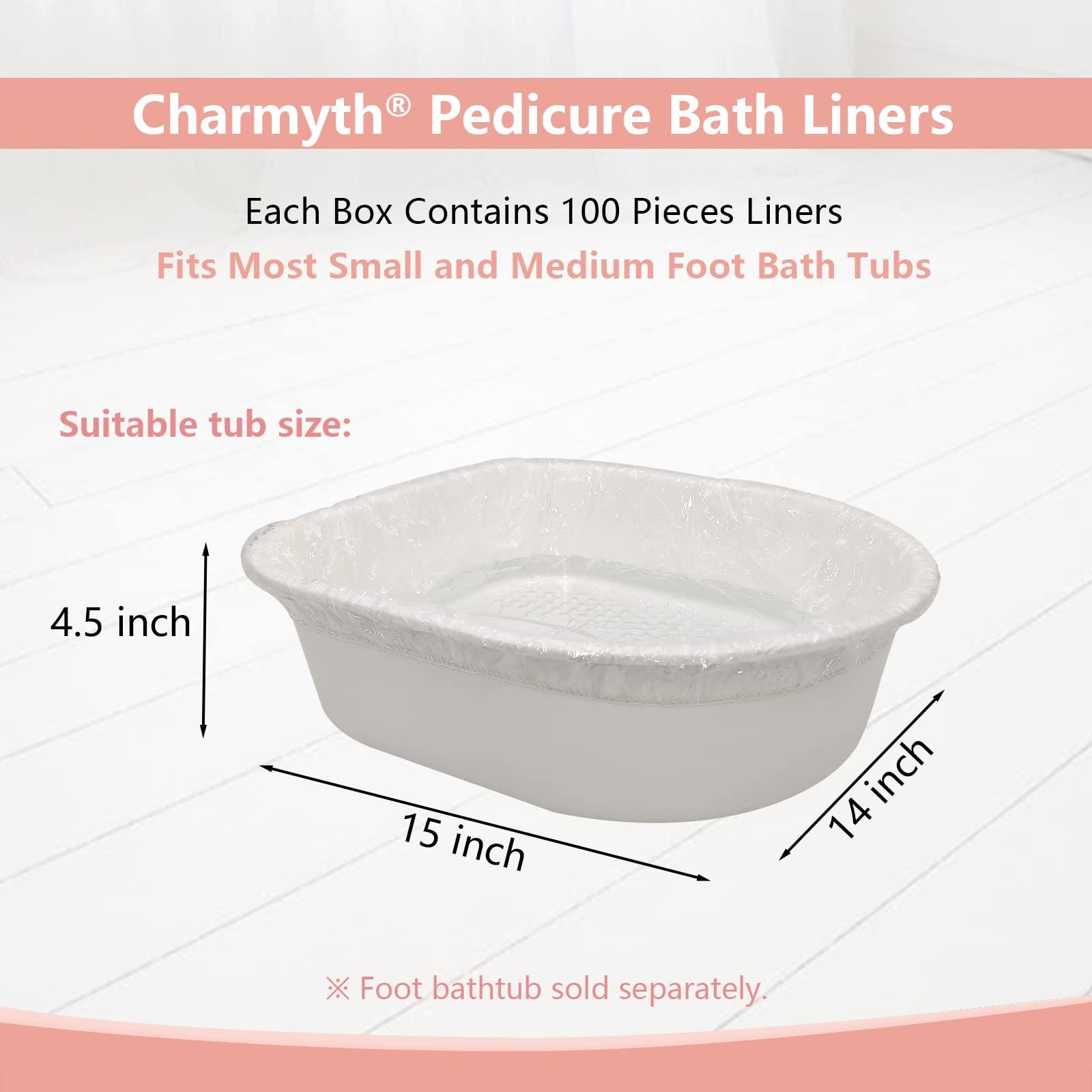 Charmyth Charmyth Pedi Guard Bath Liners, Disposable Pedicure Liners, Spa Footsie Clear Pedi Guard Bath Liners for Foot Bath Spa Massage Thick Elastic 100 Count