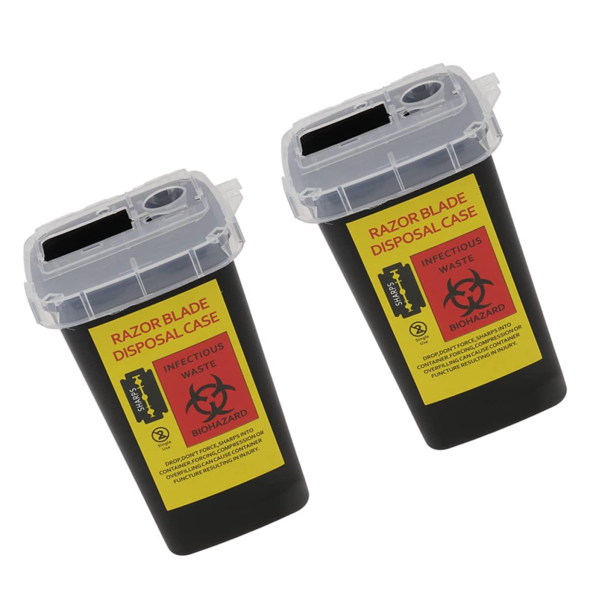 KALLORY KALLORY 4pcs Portable Bank Cutter Family Recycle Safety Barber Holder Hairdressing Shalon Use Sharps Shop Blades Container, Supplies Collect Case, Waste Razor for Barbershop Case Home