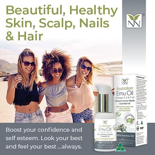 YNN Y-Not-Natural Y-Not Natural Ultra Pure Australian Emu Oil 60 mL - Luxury, Hospital Grade | Free Range Aboriginal Omega 3, 6 & 9 Oil Infused with Lemon Myrtle - Ultimate Moisturizer for Skin, Hair, Nails, and Scalp