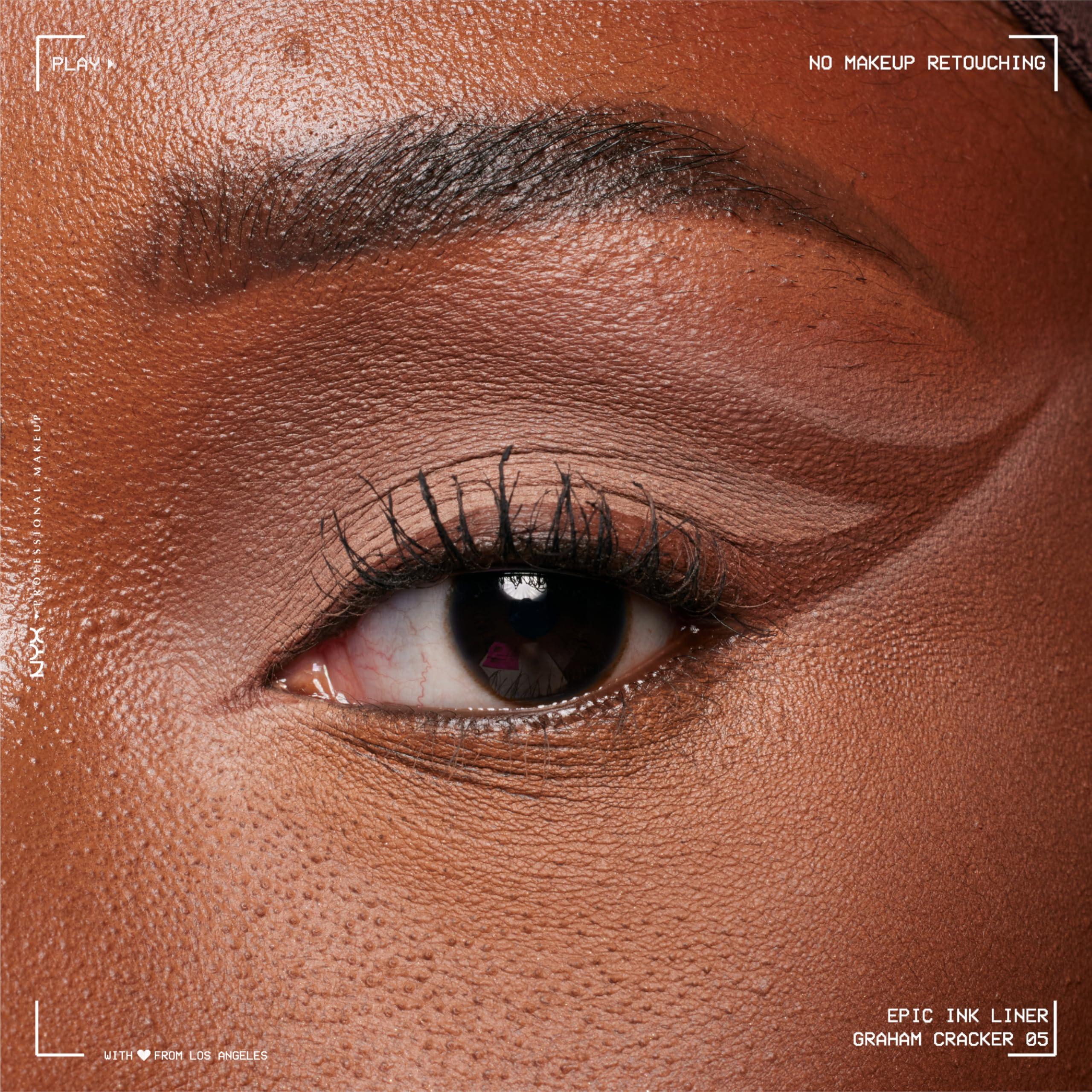 NYX PROFESSIONAL MAKEUP NYX PROFESSIONAL MAKEUP Epic Ink Liner, Waterproof Liquid Eyeliner with Vegan Formula - Graham Cracker (Light Brown Matte)