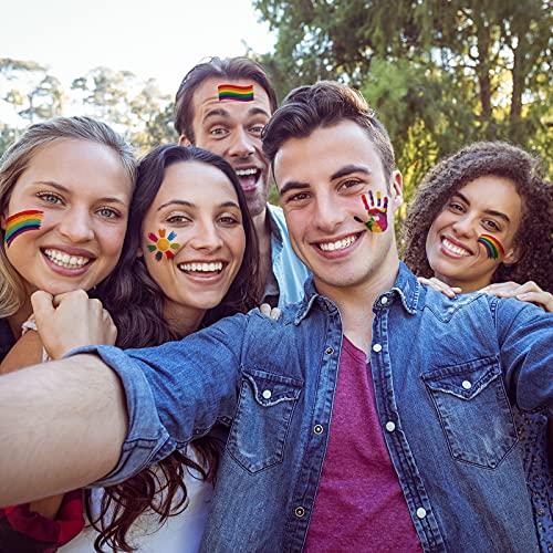 XIYOKA XIYOKA Pride Tattoos, Gay Pride tattoos, LGBT Rainbow Temporary Tattoos, Waterproof Rainbow Flag Tattoo Stickers for Pride Equality Parades and Celebrations (36 Sheets)