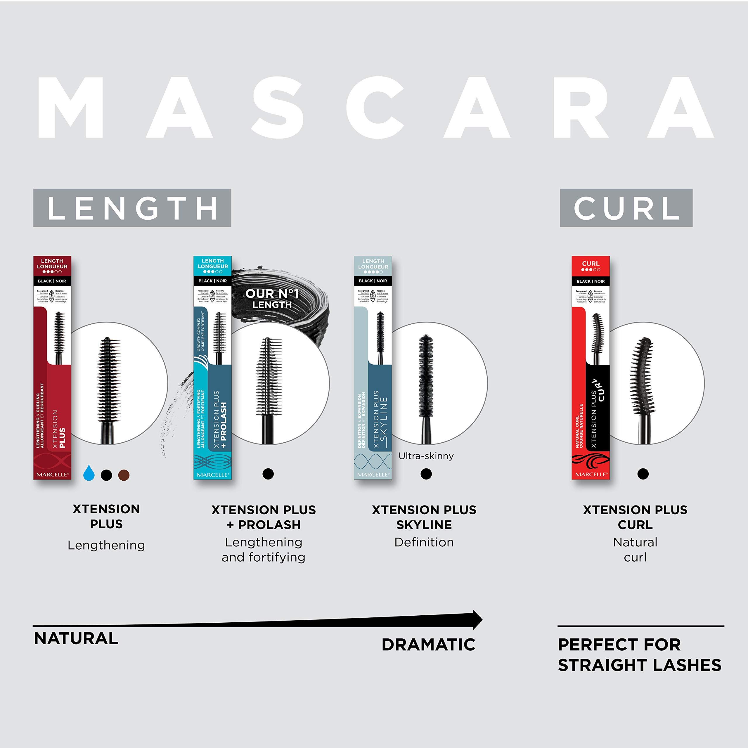 MARCELLE Marcelle Xtension Plus + Pro Lash Growth Complex Mascara, Black, 1 Tube