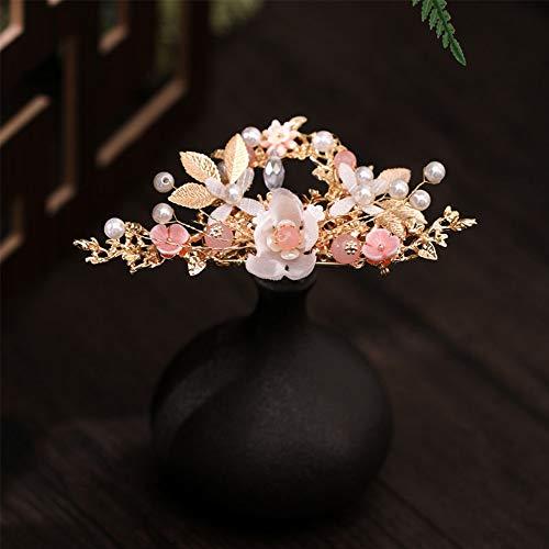 CHXIHome Tassel Handmade Flower Fashion Long Hair Comb Hanfu Hair Stick, Tiara Headpiece Women Hair Accessories Flower Crystal Pearl Hair Pins
