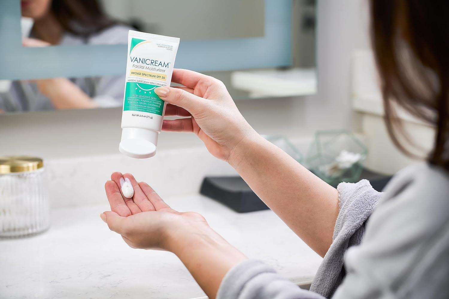 Vanicream Vanicream Moisturizing Cream with Pump, 16 Ounce & Facial Moisturizer with SPF, 2.5 Ounce