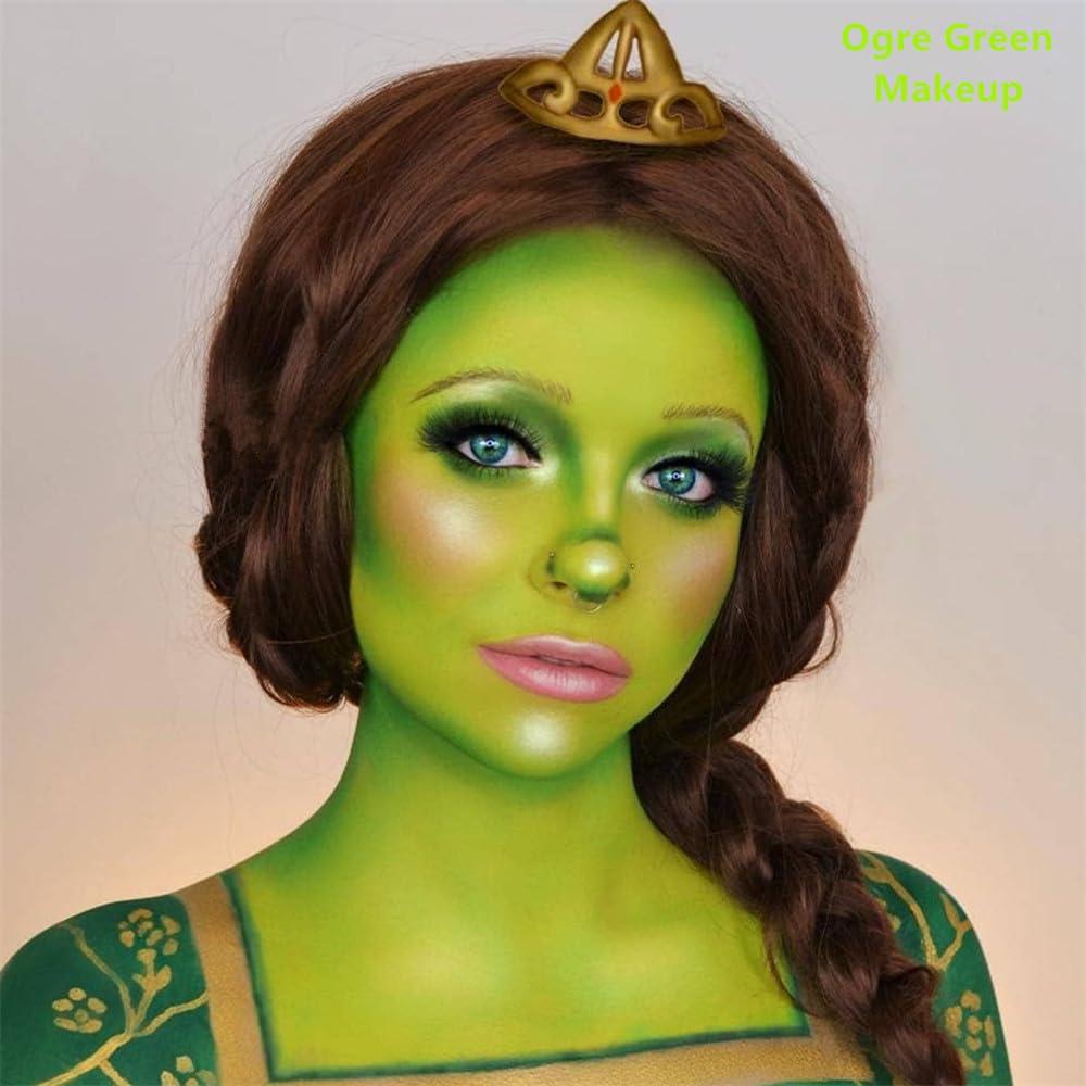 Go Ho Go Ho Ogre Green Face Paint Stick,Water Based Washable Face Body Paint,Non-toxic Full-coverage Cream Ogre Green Body Paint for Adults Children Halloween Cosplay SFX Makeup