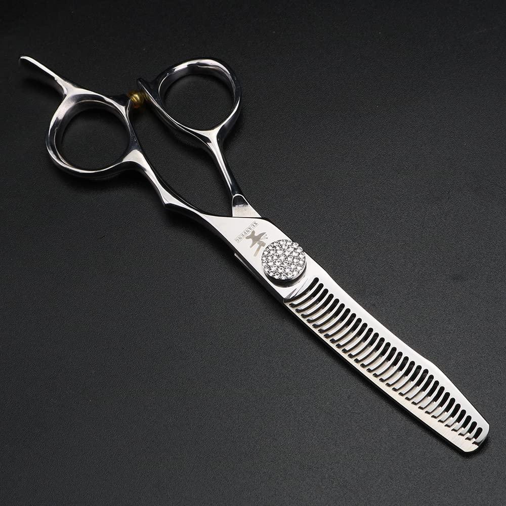 XUANFENG Diamond Screw Hair Scissors 6 inch JP440C Steel is Suitable for Family Hair Cutting, Professional Cutting and thinning Scissors Hairdresser Hair Styling Scissors, (2 PCS)
