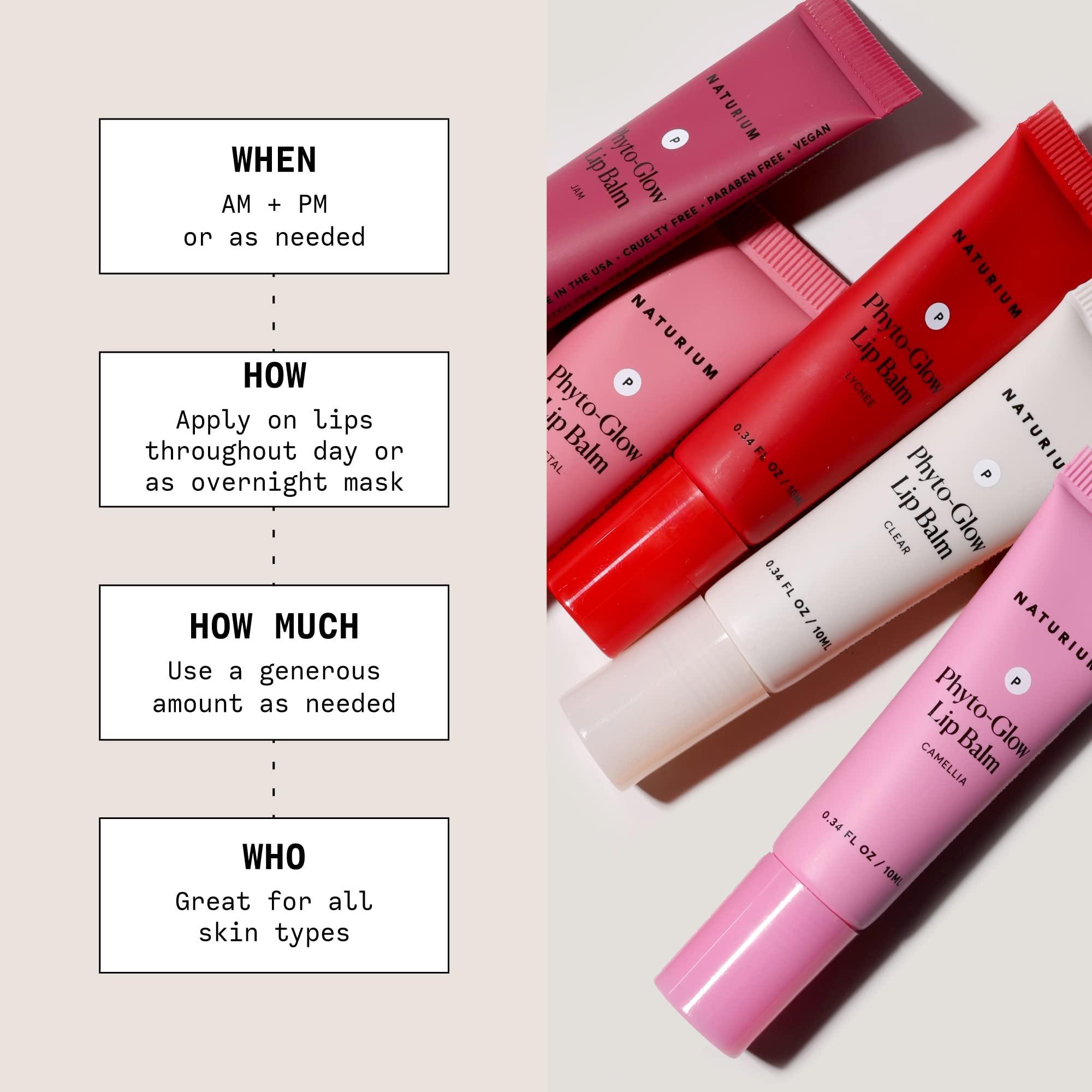 Naturium Naturium Phyto-Glow Lip Balm, Hydrating Lip Care with a Glossy Finish, 0.34 oz (Petal)