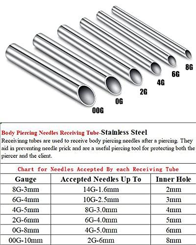 JIESIBAO JIESIBAO 2G Piercing Receiving Tube for Piercing Needles,6MM Receving Needles 316L Surgical Stainless Steel Piercing Needles for Ear Nose Septum Piercing Suppliers