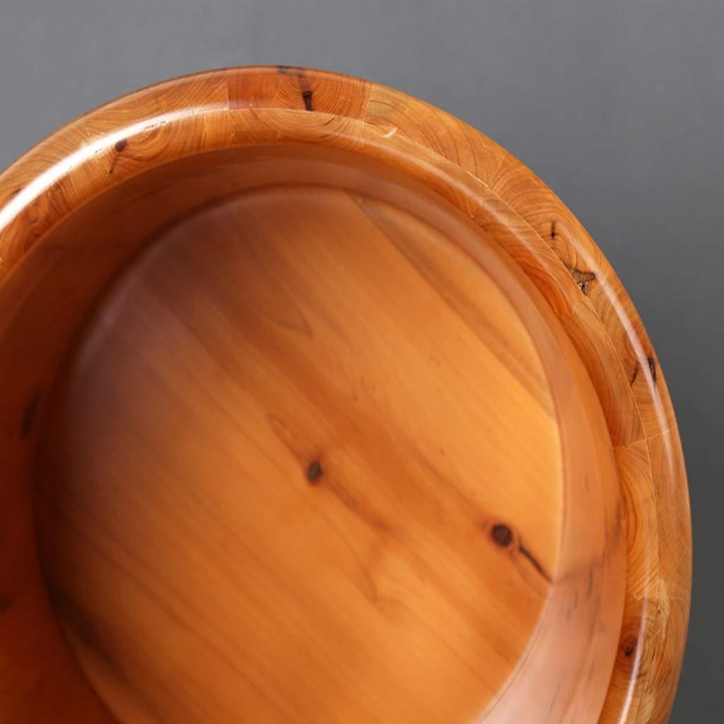 Katzowen Foot Massager Spa Wooden Foot Tub, Household Foot Bath Barrel, Thick Round Foot Bath Barrel, Foot Bath, Family Health Gift,36cm (Color : Covered)