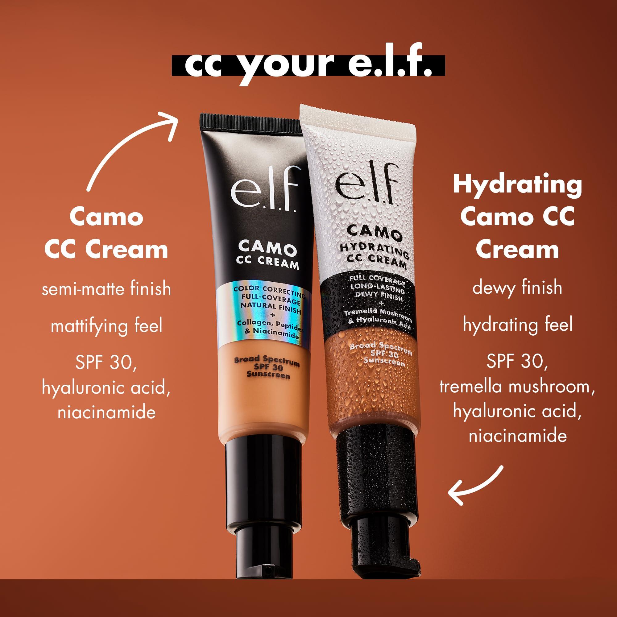 e.l.f. e.l.f. Hydrating Camo CC Cream, SPF 30, Color Correcting Full Coverage Foundation For A Dewy Finish, Vegan & Cruelty-Free, Medium 330 W